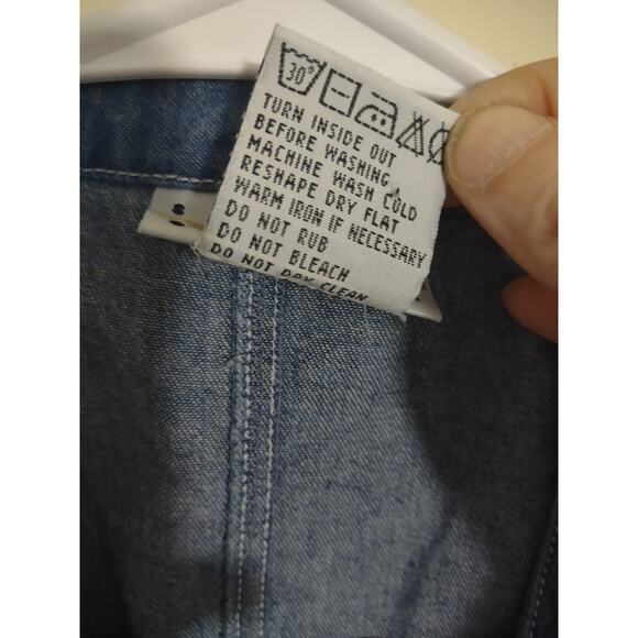 Vintage Sigrid Olsen Sport Denim Vest Large With Balfour Sorority Pins Unique - Picture 3 of 11